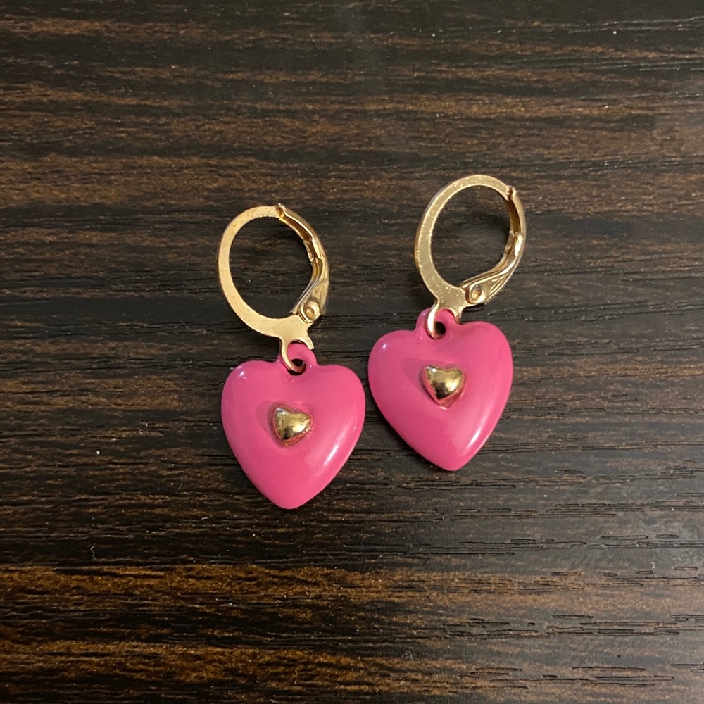 Pink Heart Earrings